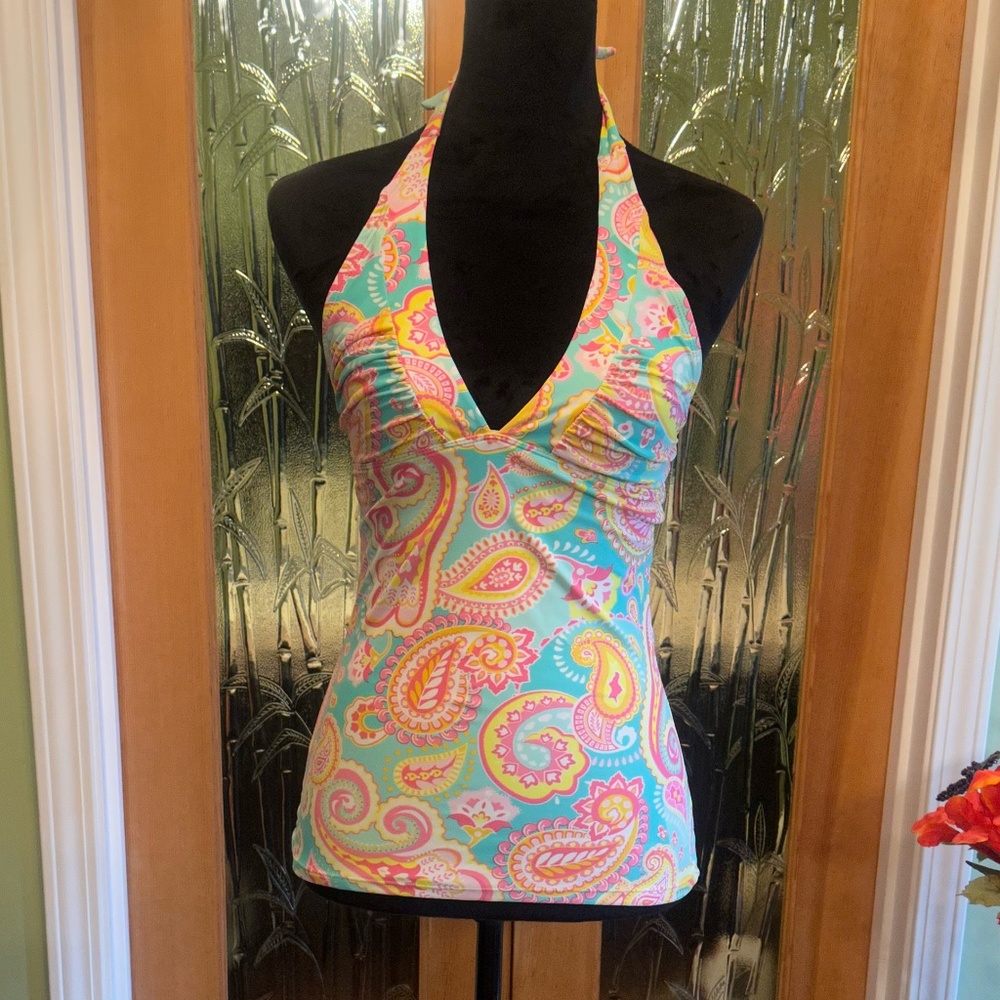 Paisley Halter Style Swimtop by WB Size Medium